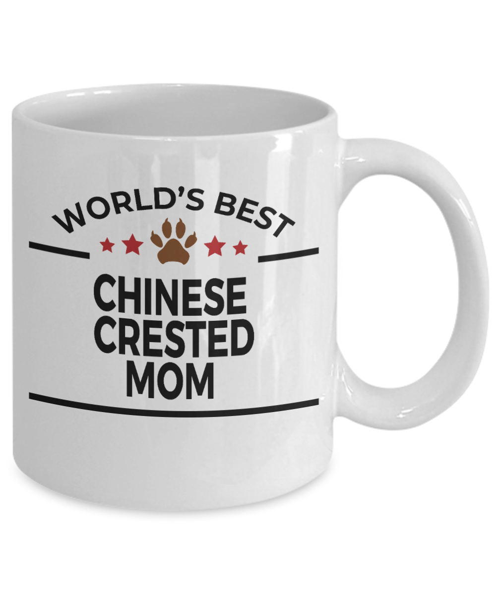 Chinese Crested Dog Lover Gift World's Best Mom Birthday Mother's Day White Ceramic Coffee Mug