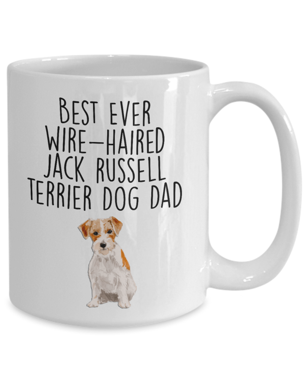 Best Ever Wire-haired Jack Russell Terrier Dog Dad Custom Ceramic Coffee Mug