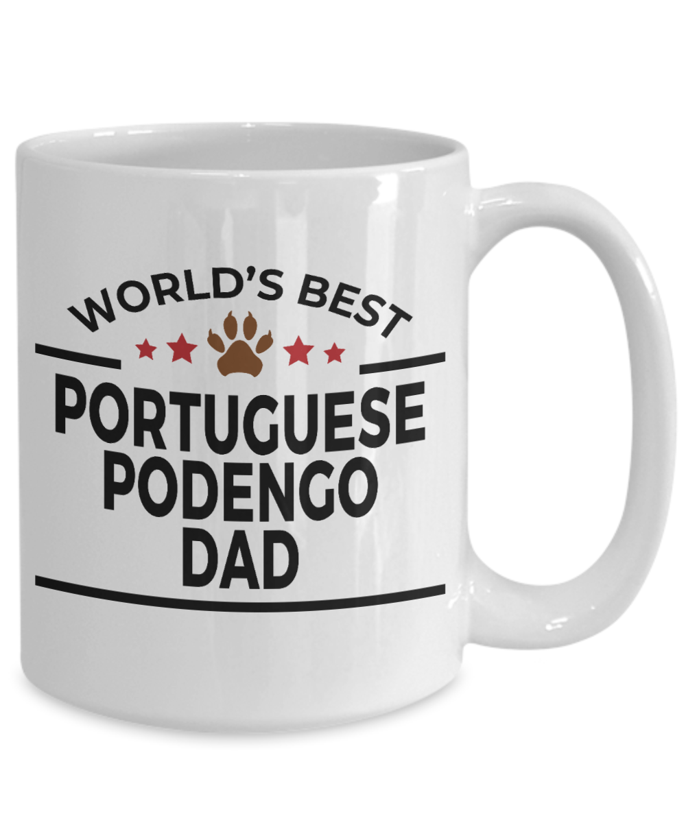 Portuguese Podengo Dog Lover Gift World's Best Dad Birthday Father's Day White Ceramic Coffee Mug