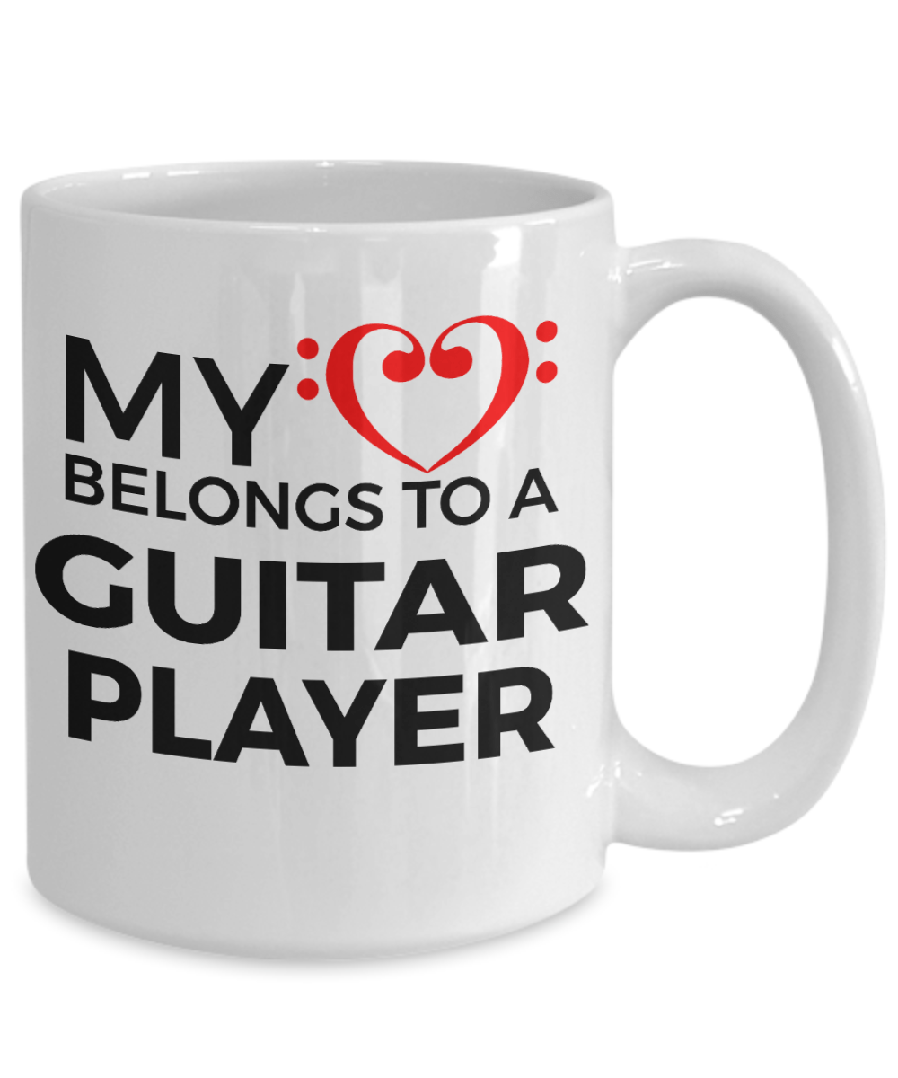 Guitar Player Mug - My Heart Belongs to a Guitar Player
