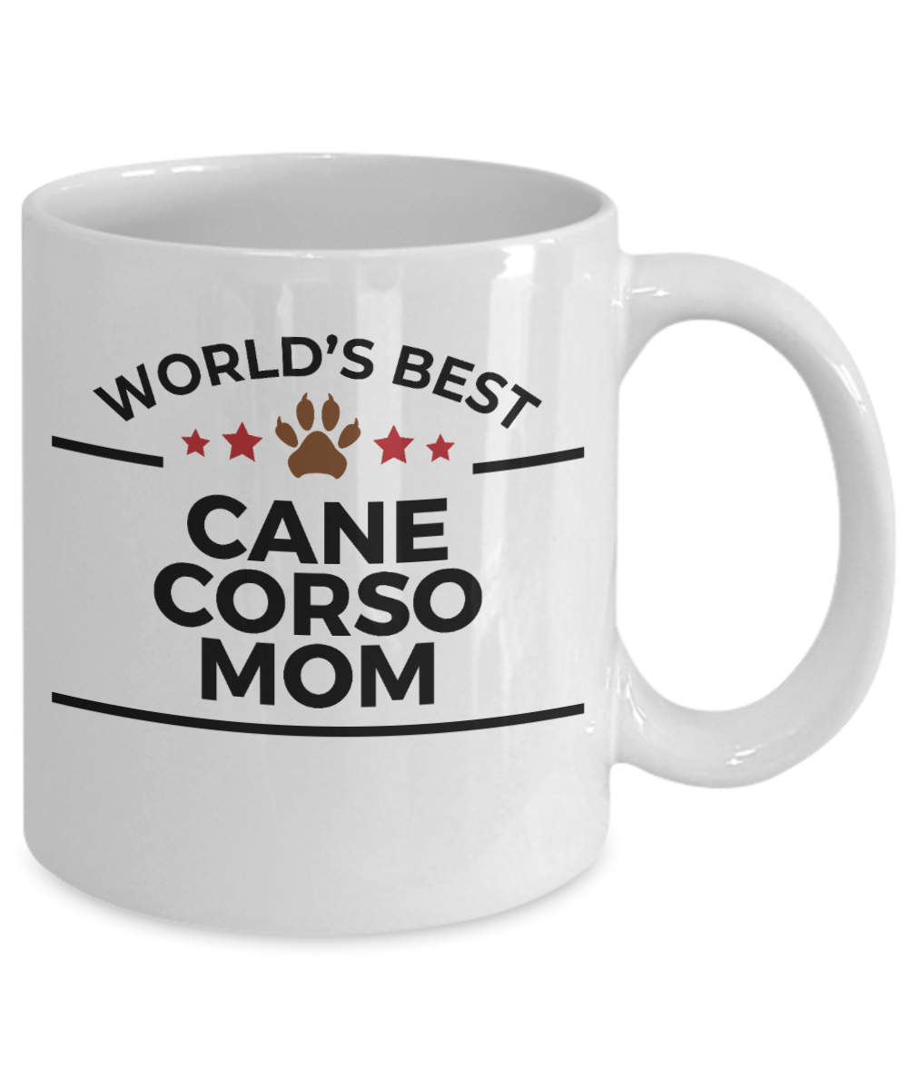 Cane Corso Dog Lover Gift World's Best Mom Birthday Mother's Day White Ceramic Coffee Mug