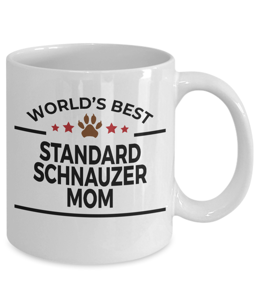 Standard Schnauzer Dog Lover Gift World's Best Mom Birthday Mother's Day White Ceramic Coffee Mug