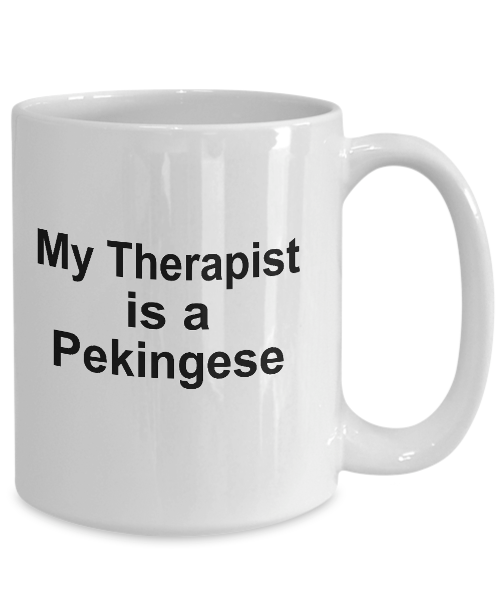 Pekingese Dog Owner Lover Funny Gift Therapist White Ceramic Coffee Mug