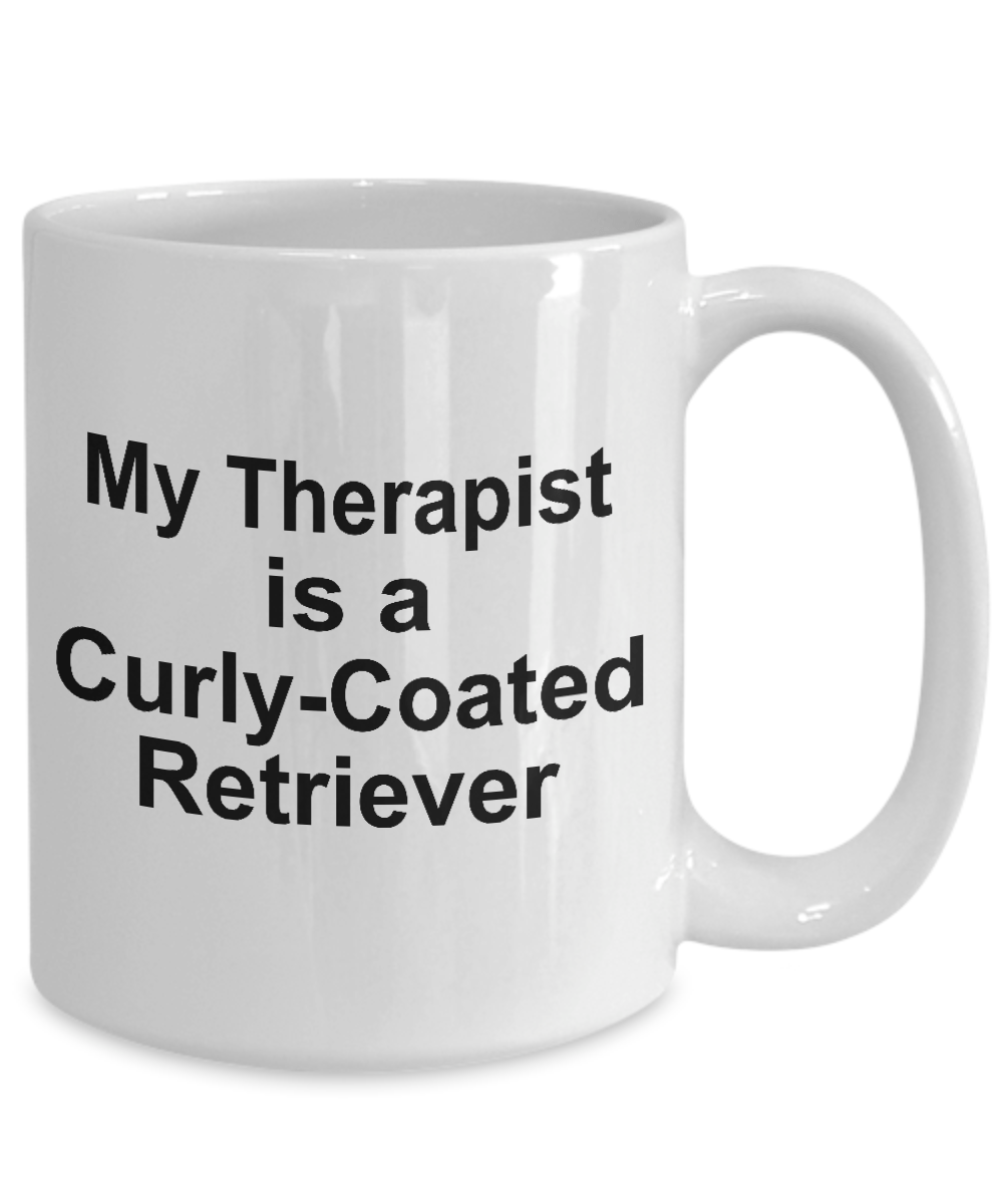 Curly-Coated Retriever Dog Owner Lover Funny Gift Therapist White Ceramic Coffee Mug