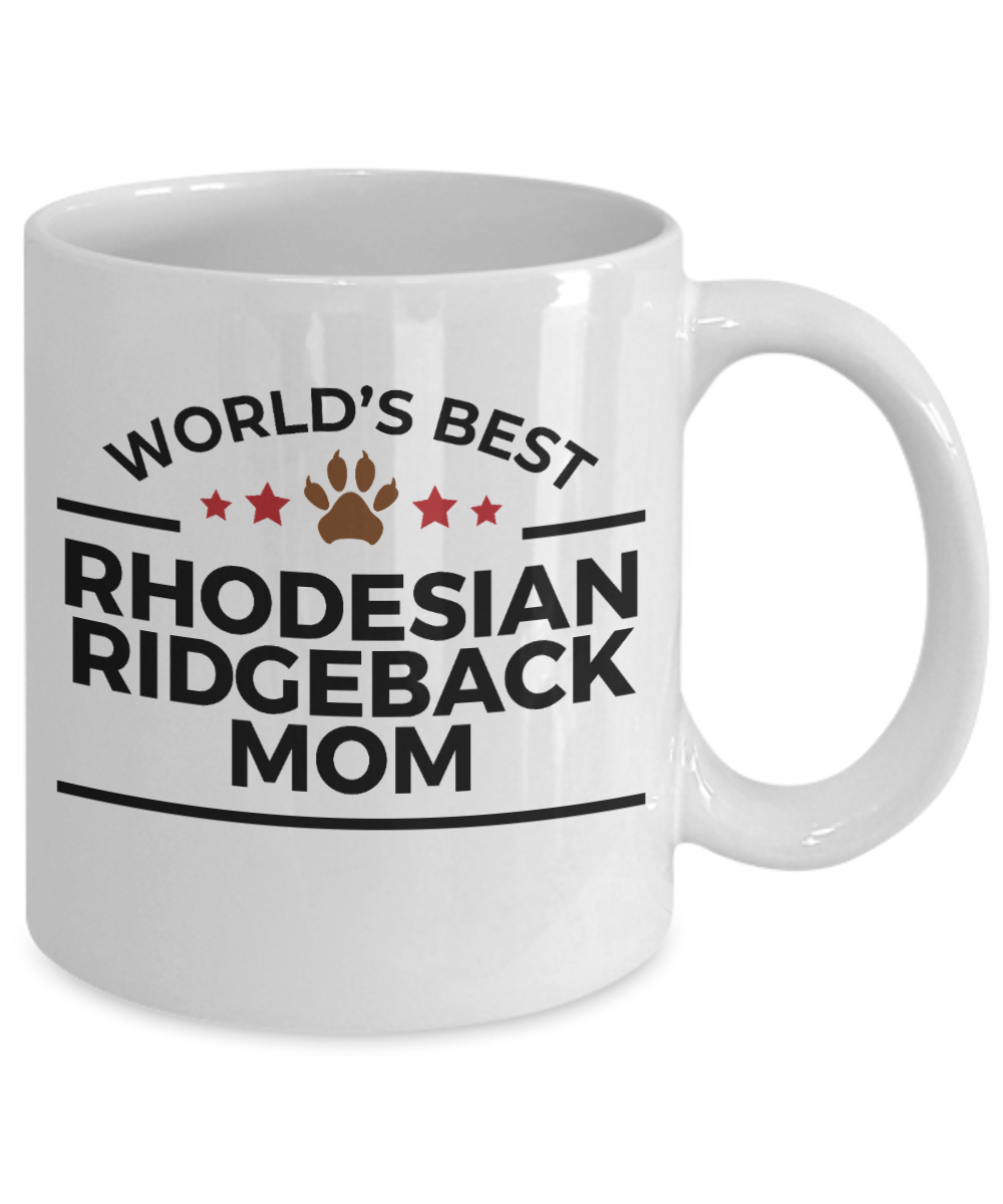 Rhodesian Ridgeback Dog Lover Gift World's Best Mom Birthday Mother's Day White Ceramic Coffee Mug