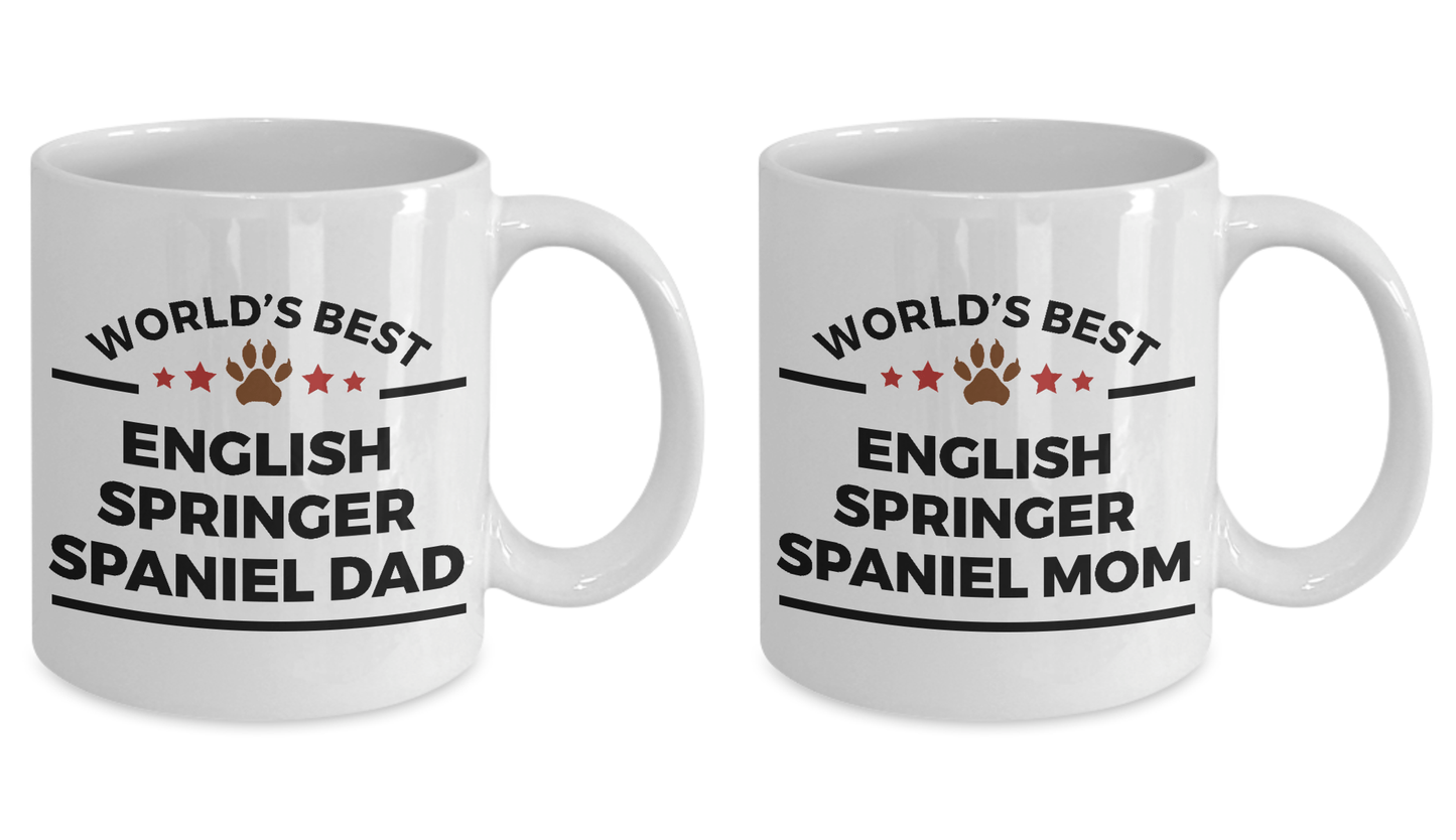 English Springer Spaniel Dog Dad and Mom Mug Set of 2