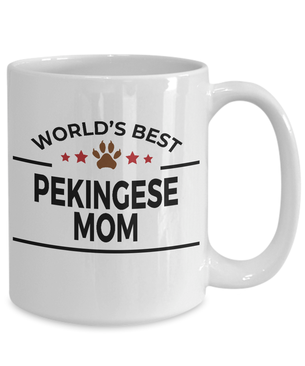 Pekingese Dog Lover Gift World's Best Mom Birthday Mother's Day White Ceramic Coffee Mug