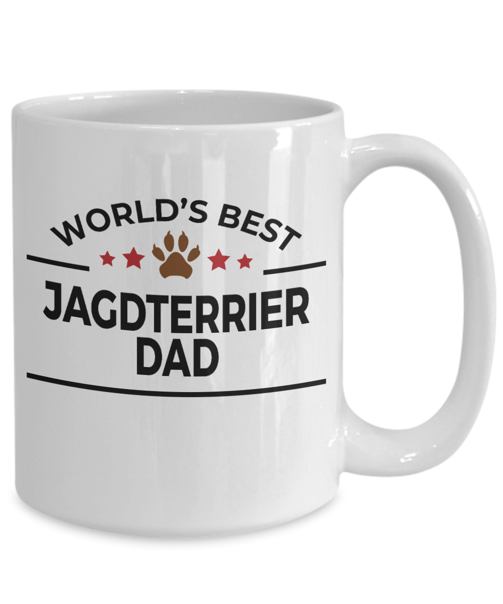 Jagdterrier Dog Lover Gift World's Best Dad Birthday Father's Day White Ceramic Coffee Mug