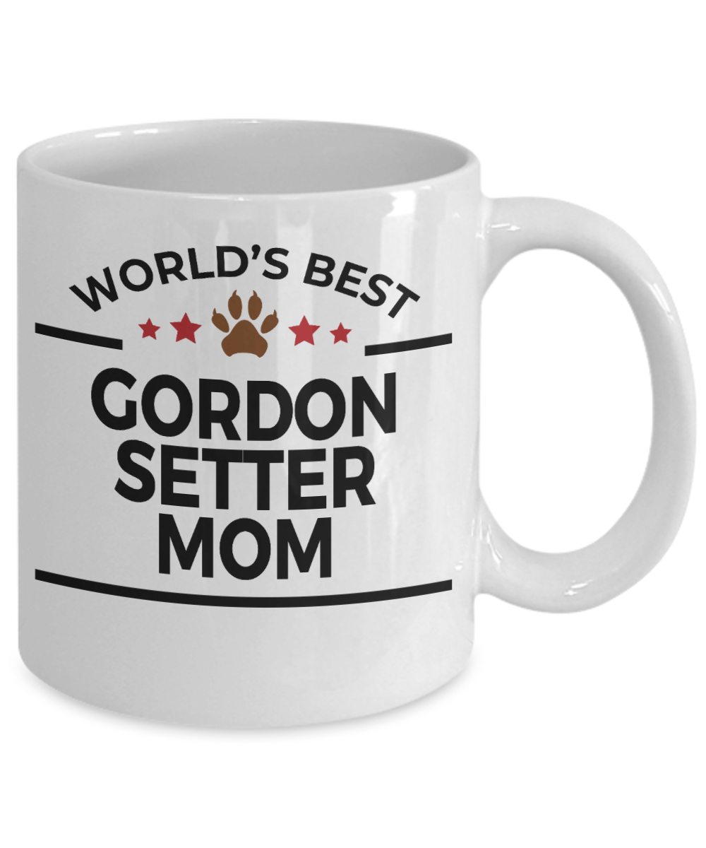 Gordon Setter Dog Lover Gift World's Best Mom Birthday Mother's Day White Ceramic Coffee Mug