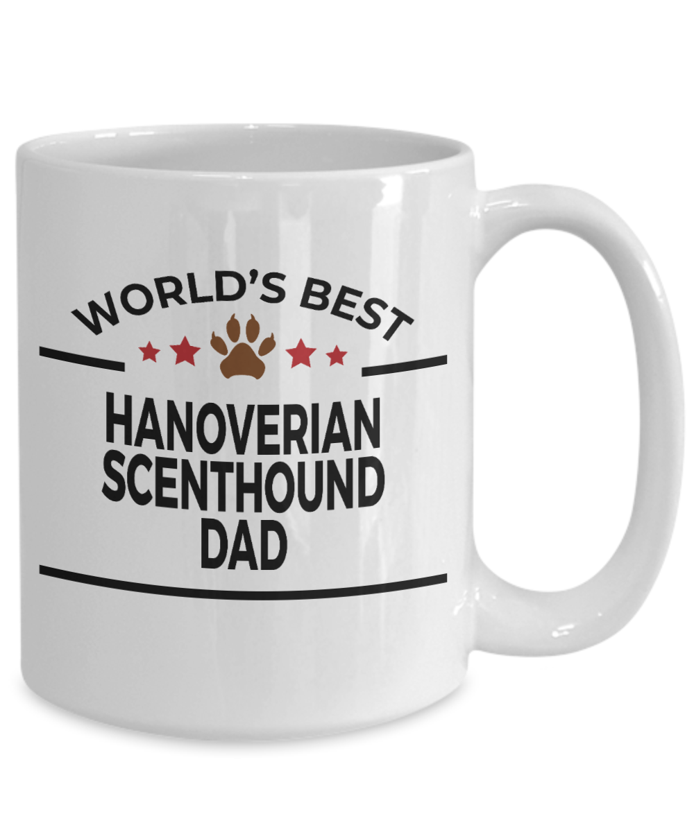 Hanoverian Scenthound Dog Lover Gift World's Best Dad Birthday Father's Day White Ceramic Coffee Mug