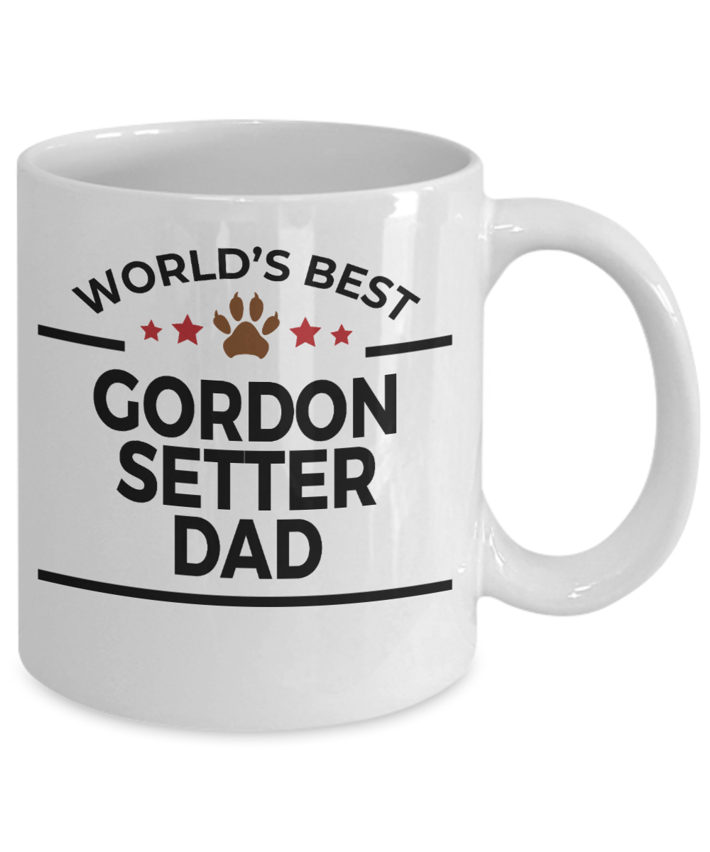 Gordon Setter Dog Lover Gift World's Best Dad Birthday Father's Day White Ceramic Coffee Mug