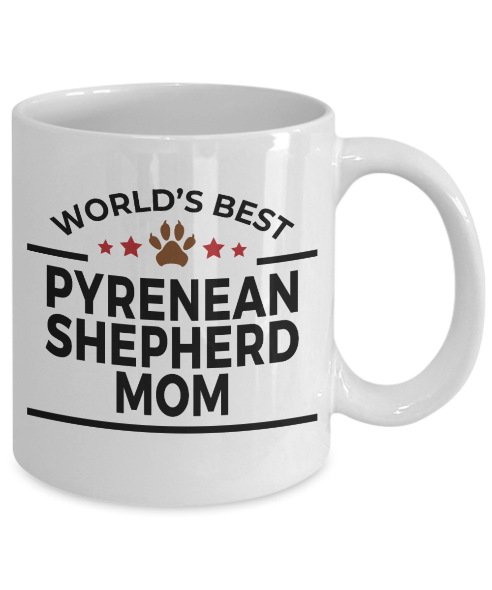 Pyrenean Shepherd Dog Lover Gift World's Best Mom Birthday Mother's Day White Ceramic Coffee Mug