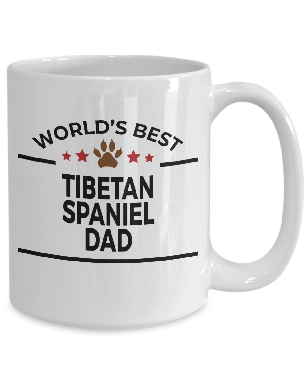 Tibetan Spaniel Dog Lover Gift World's Best Dad Birthday Father's Day White Ceramic Coffee Mug