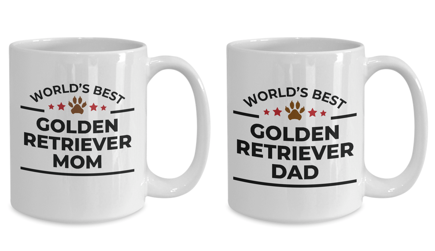Golden Retriever Mom Dad Mugs - Set of 2 His and Hers