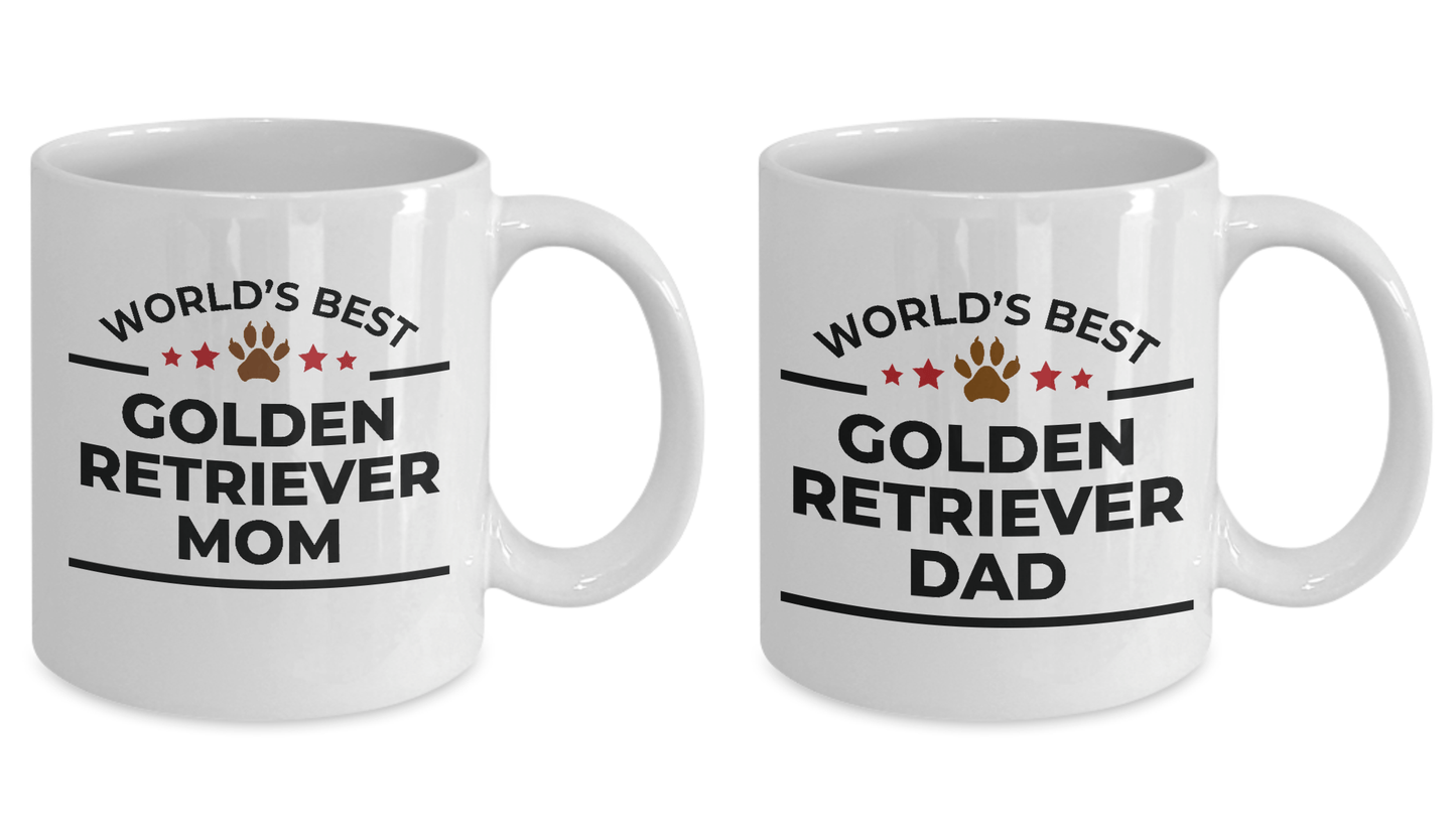 Golden Retriever Mom Dad Mugs - Set of 2 His and Hers