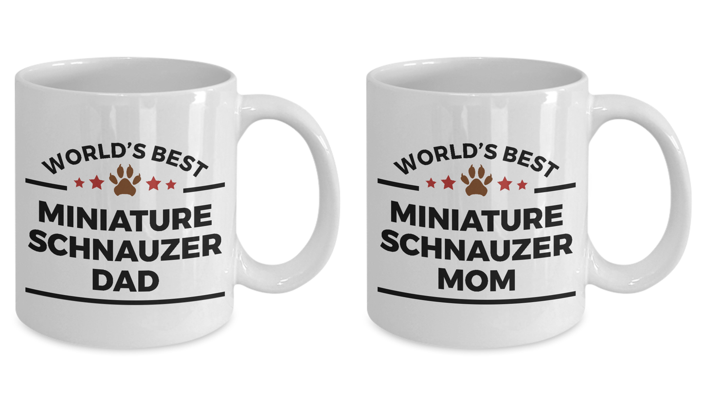 Miniature Schnauzer Dog  Mom and Dad Coffee Mug - Set of 2 His and Hers