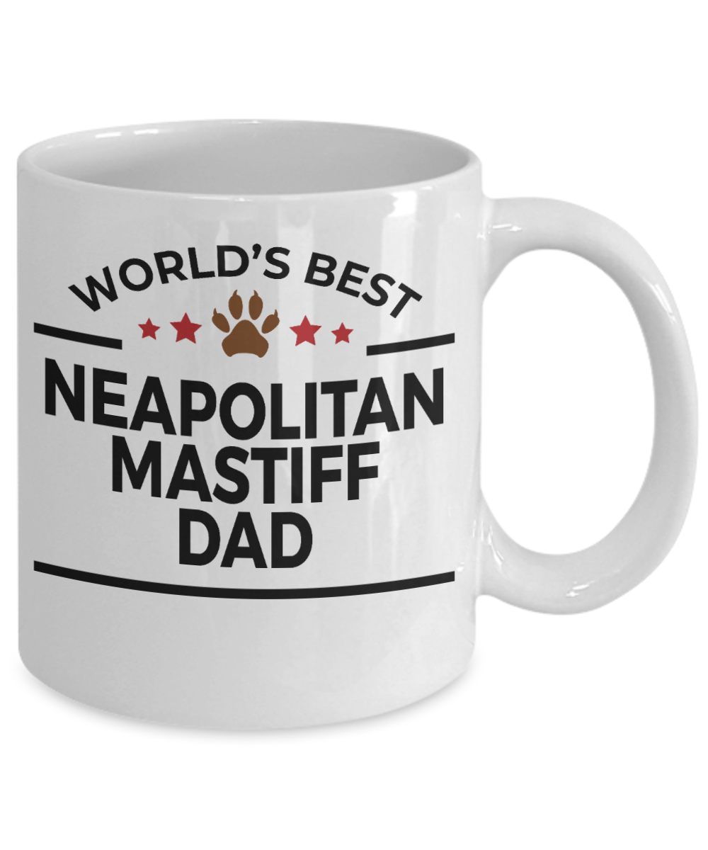 Neapolitan Mastiff Dog Lover Gift World's Best Dad Birthday Father's Day White Ceramic Coffee Mug