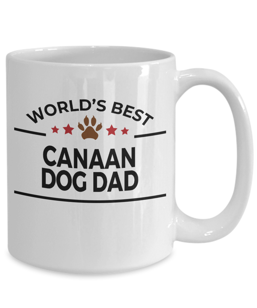 Canaan Dog Lover Gift World's Best Dad Birthday Father's Day White Ceramic Coffee Mug