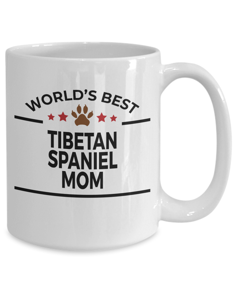 Tibetan Spaniel Dog Lover Gift World's Best Mom Birthday Mother's Day White Ceramic Coffee Mug