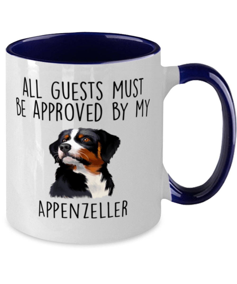 Funny Appenzeller Sennenhund -Guests must be approved Two Tone Navy and White Coffee Mug