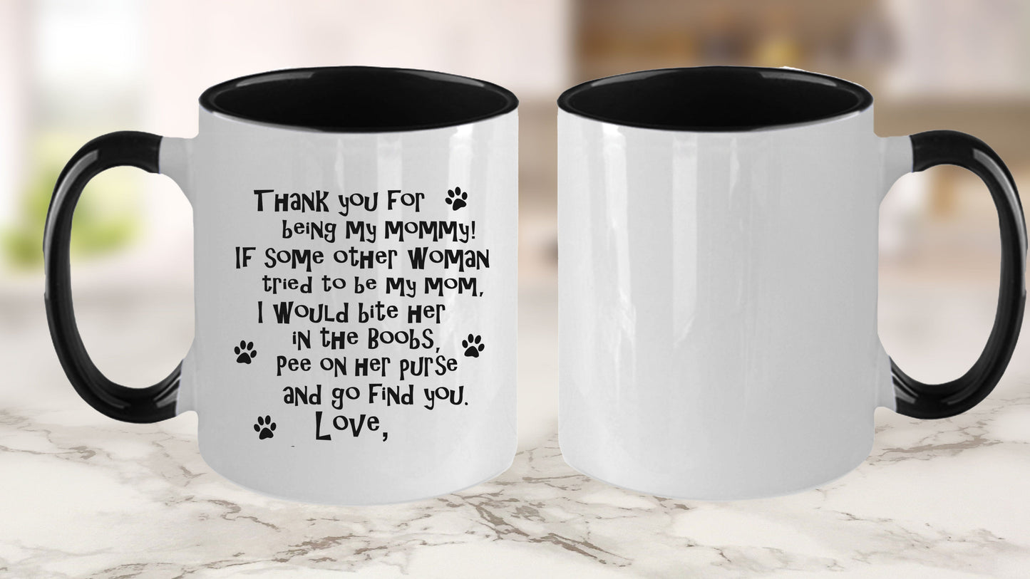 Personalized Dog Mommy Funny Ceramic Mug with Custom Photo Upload