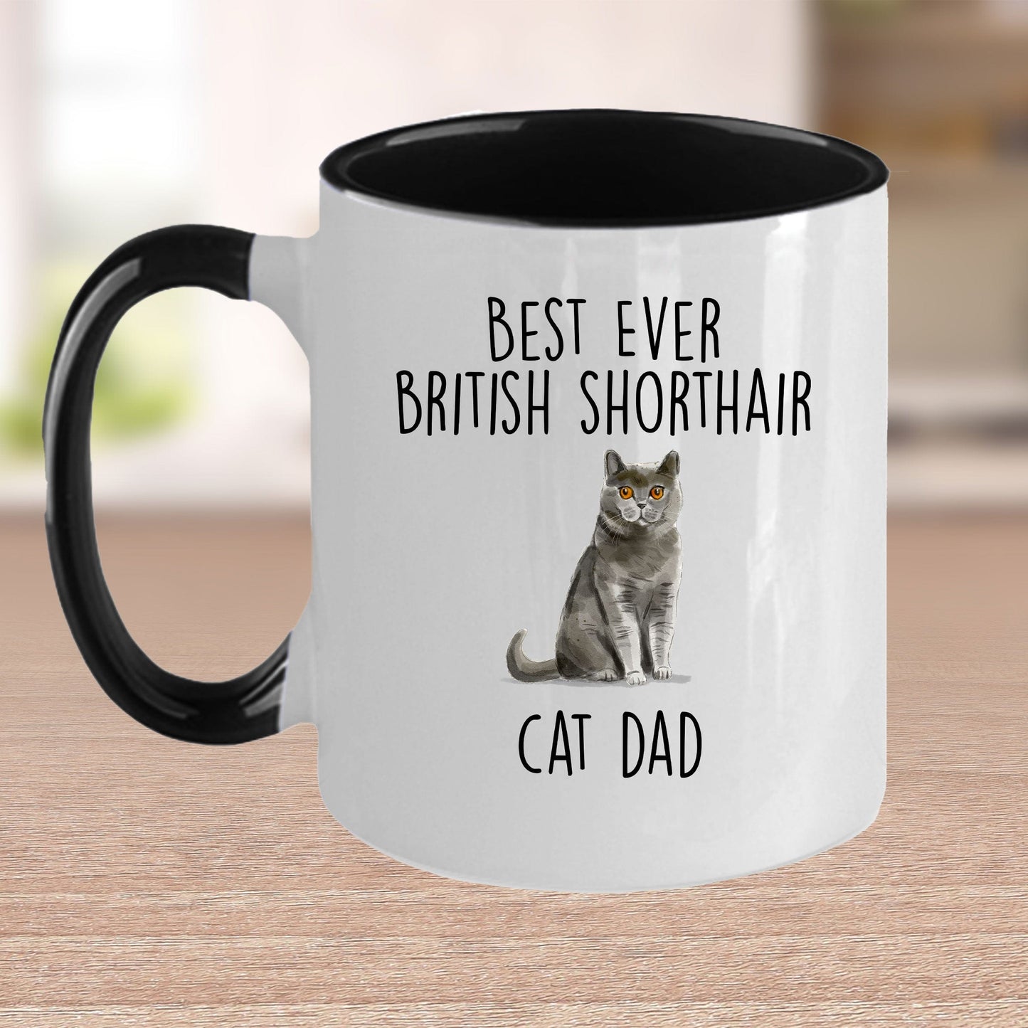 British Shorthair Cat Dad Ceramic Coffee Mug