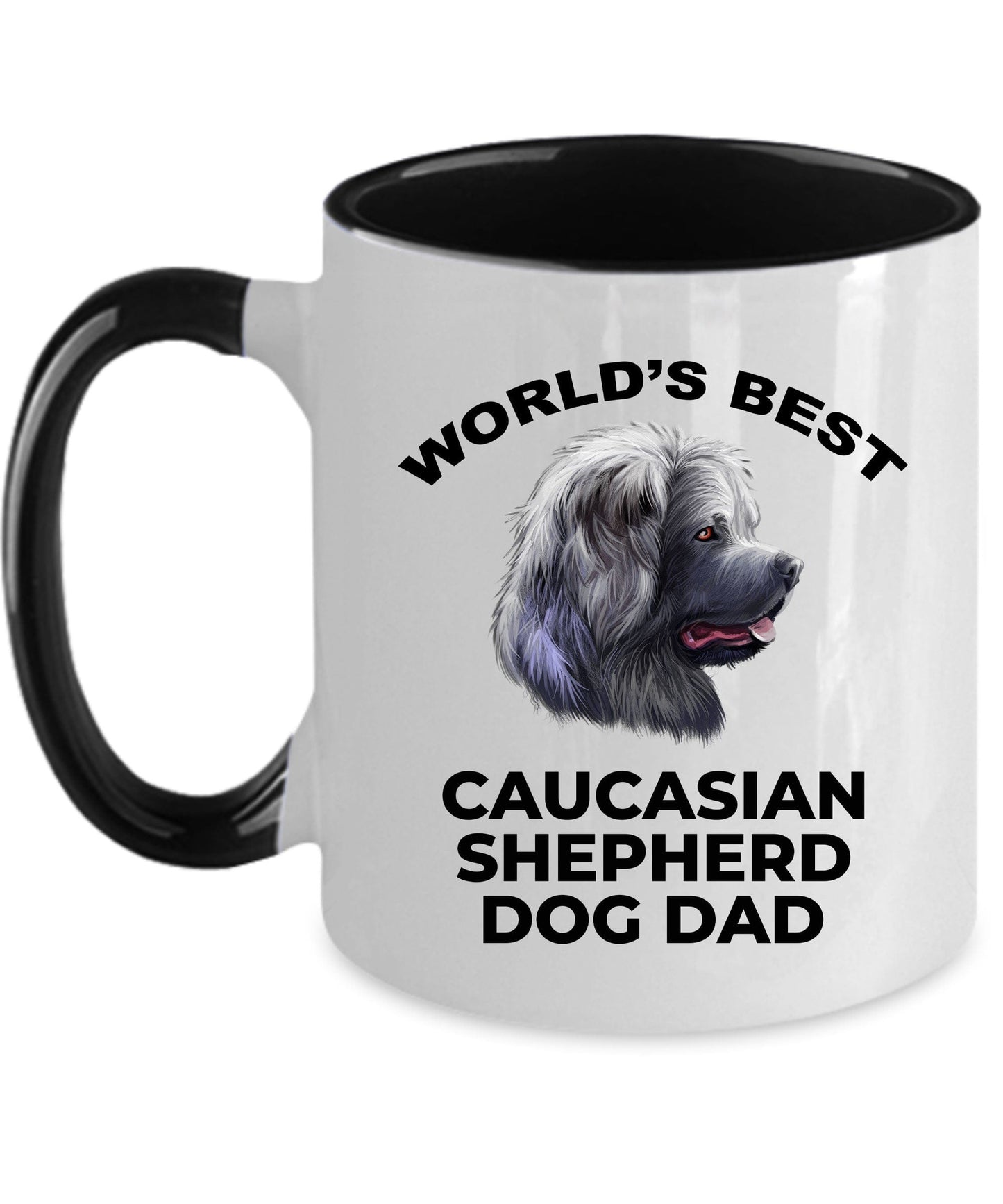 Caucasian Shepherd Best Dog Dad Custom Photo Coffee Mug