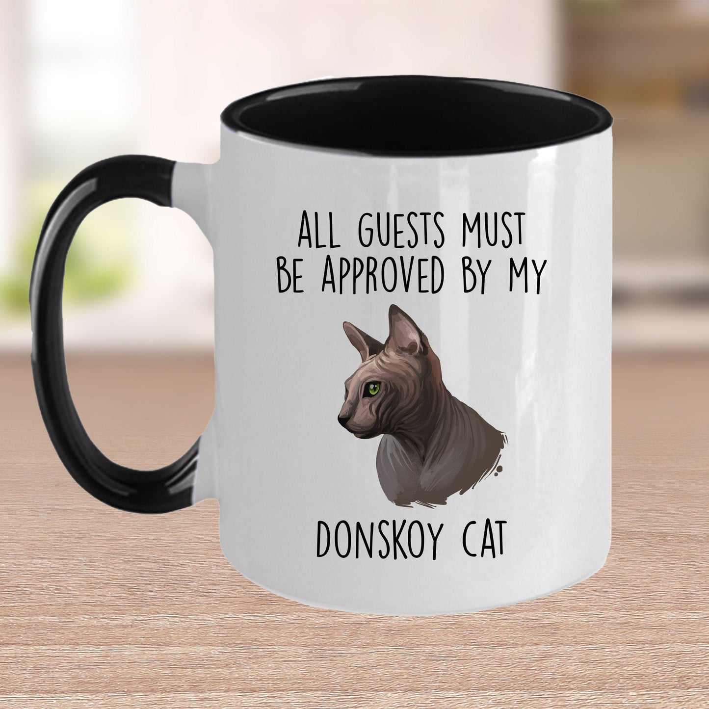 Donskoy Cat Funny Coffee Mug - All Guests Must Be Approved