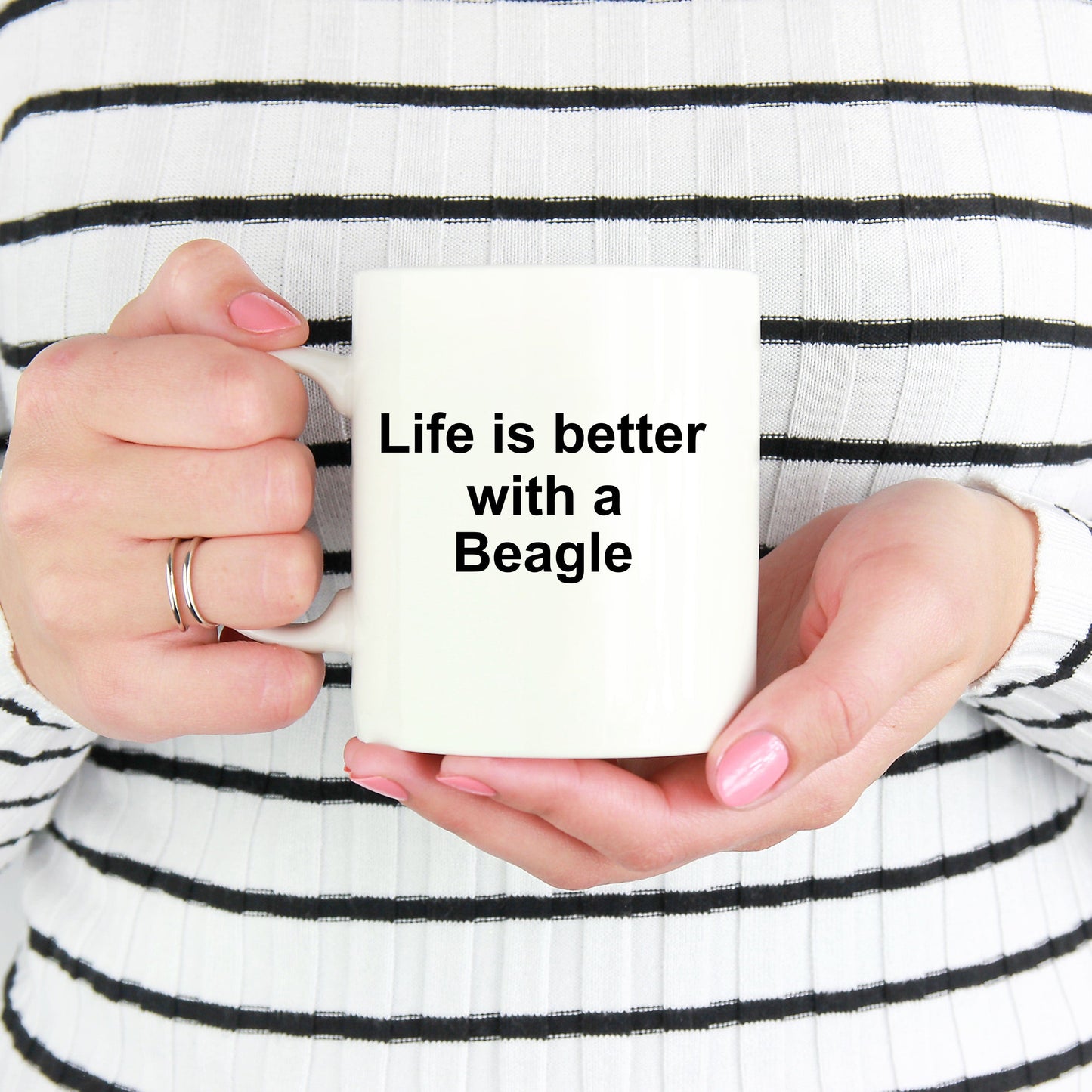 Beagle Dog Lover Gift Life is Better White Ceramic Coffee Mug