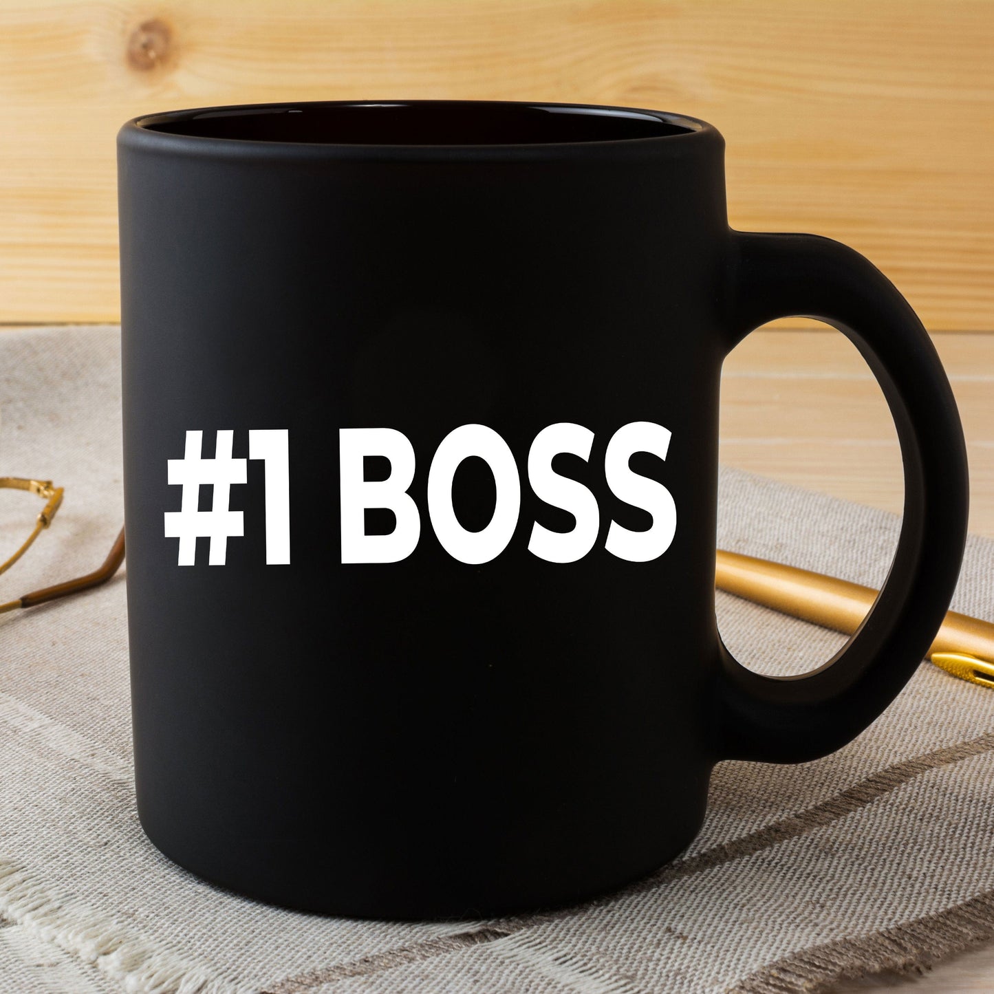 Number One Boss Black Coffee Mug