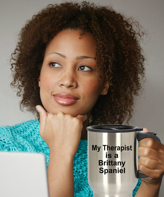 Brittany Spaniel Dog Therapist Travel Coffee Mug