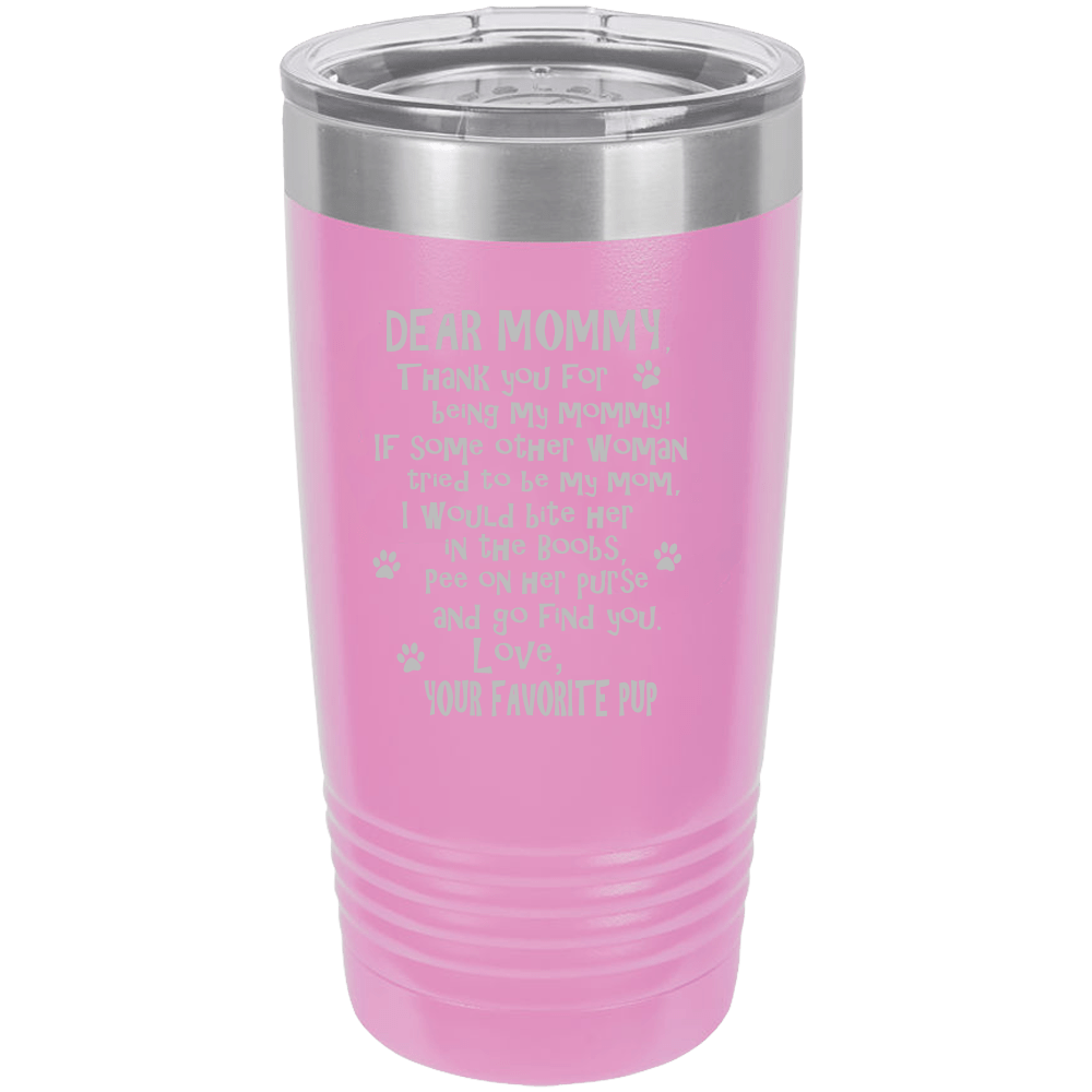 Funny Dog Mommy Polar Camel - 20 oz Ringneck Tumbler {Laser Etched No Colored Art}