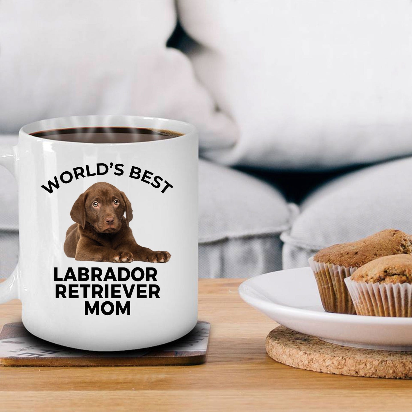 Labrador Retriever Chocolate Puppy Dog Mom Coffee Mug