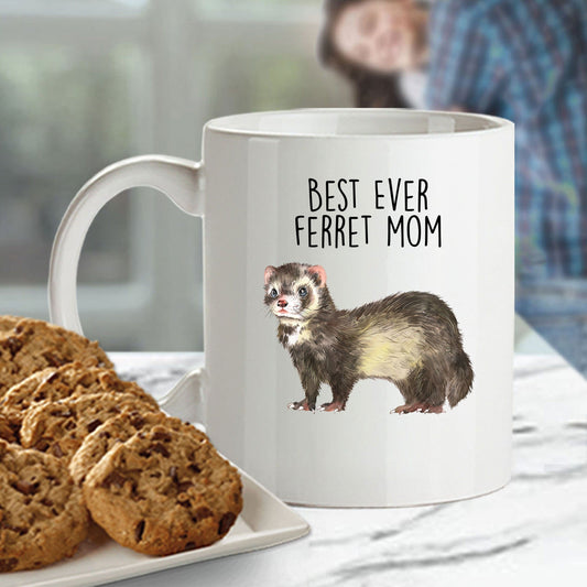 Ferret Best Ever Dad or Mom Custom Ceramic Coffee Mug