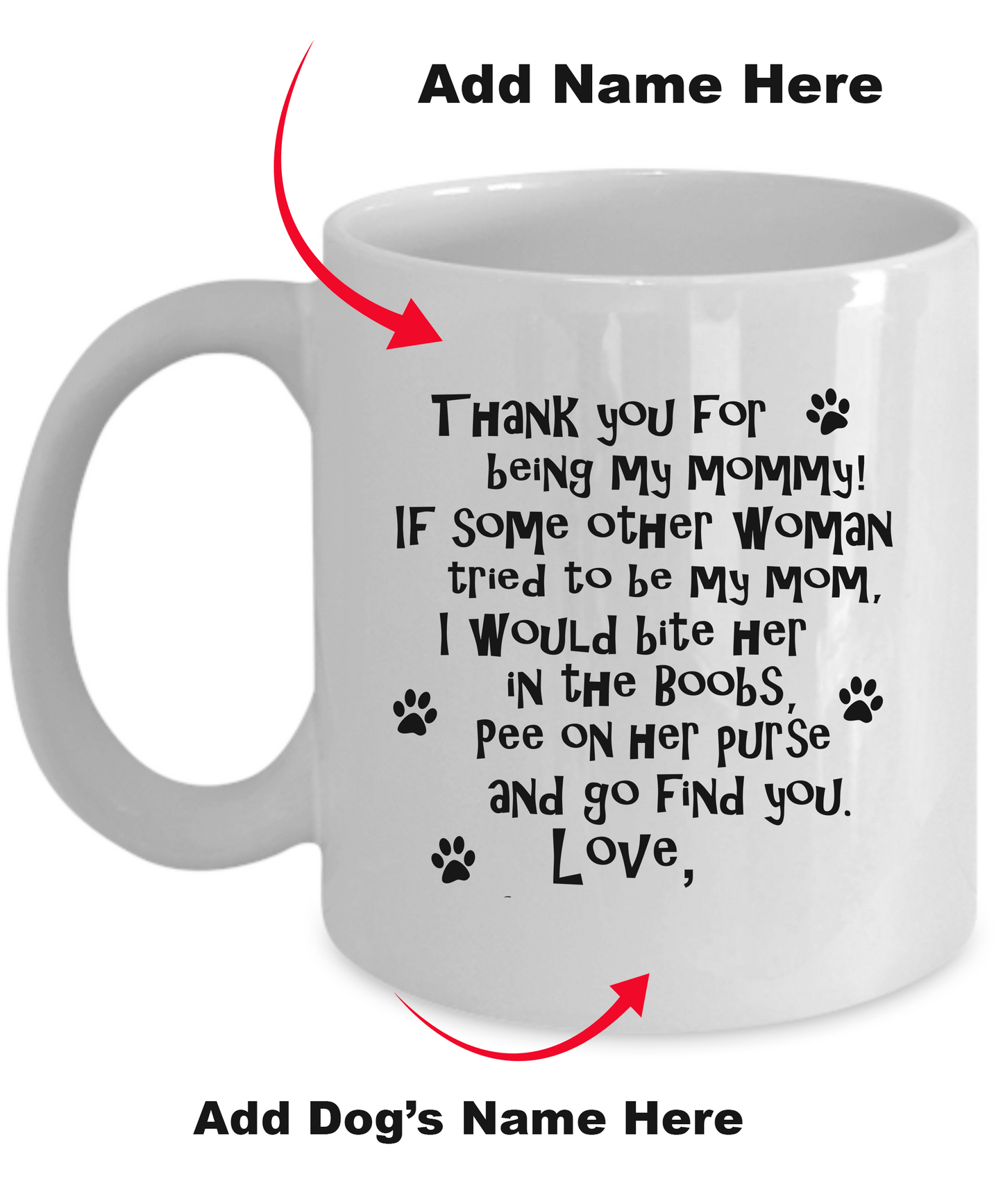 Personalized Dog Mommy Funny Ceramic Mug with Custom Photo Upload