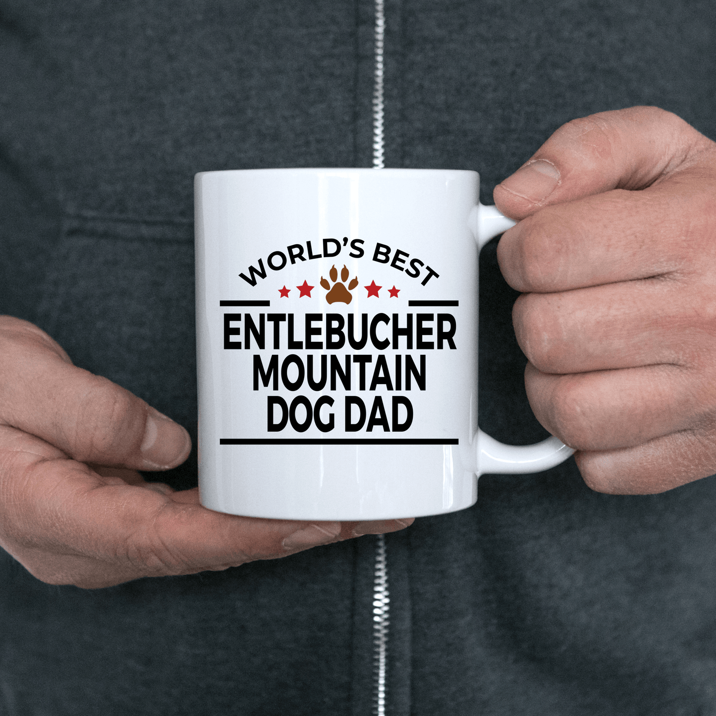 Entlebucher Mountain Dog Lover Gift World's Best Dad Birthday Father's Day White Ceramic Coffee Mug