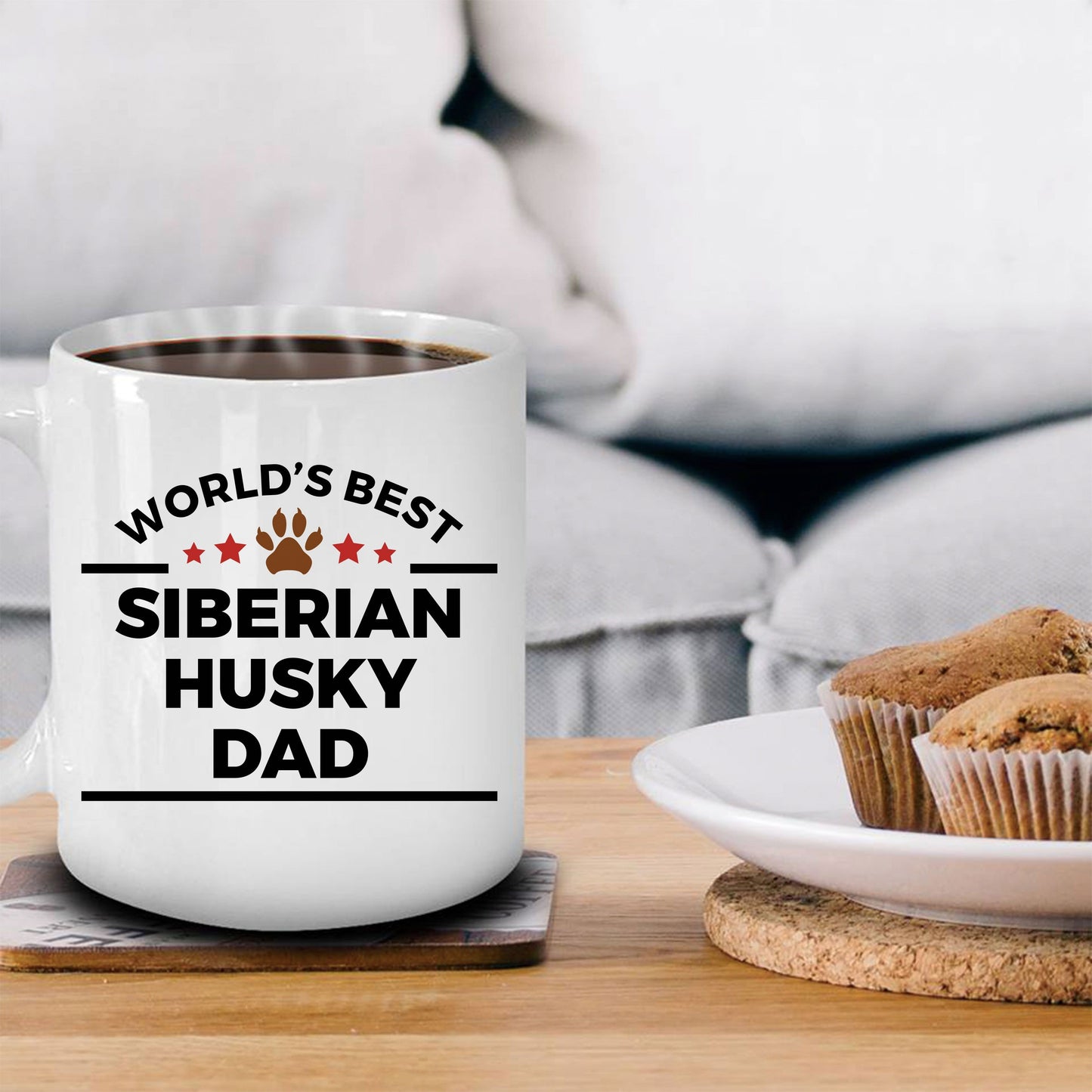 World's Best Siberian Husky Dad Ceramic Mug