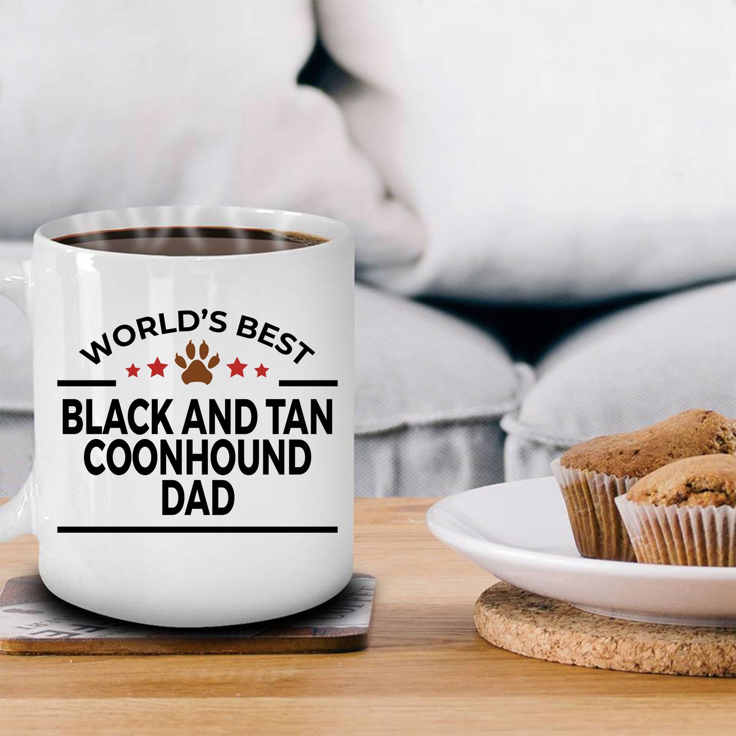 Black and Tan Coonhound Dog Dad Coffee Mug