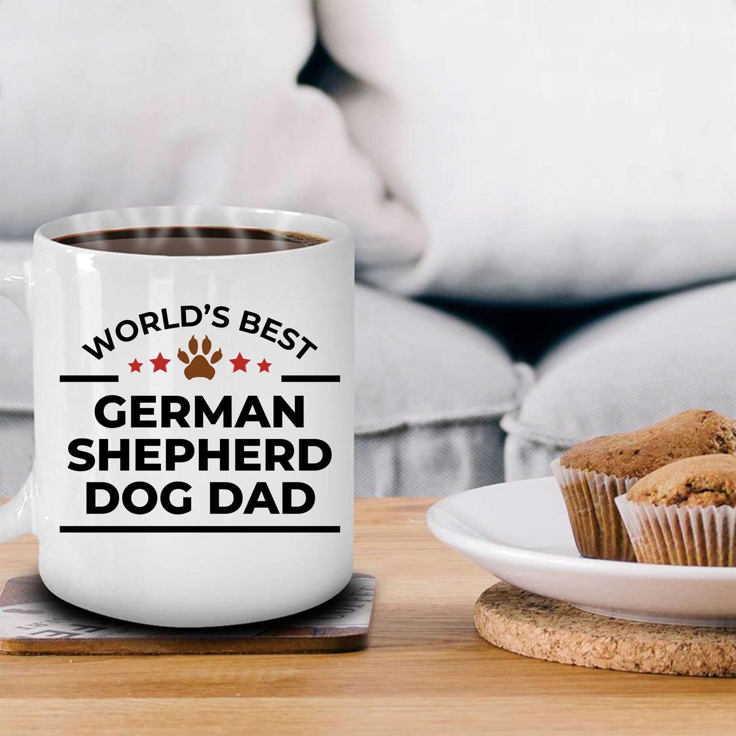World's Best German Shepherd Dog Dad White Ceramic Mug