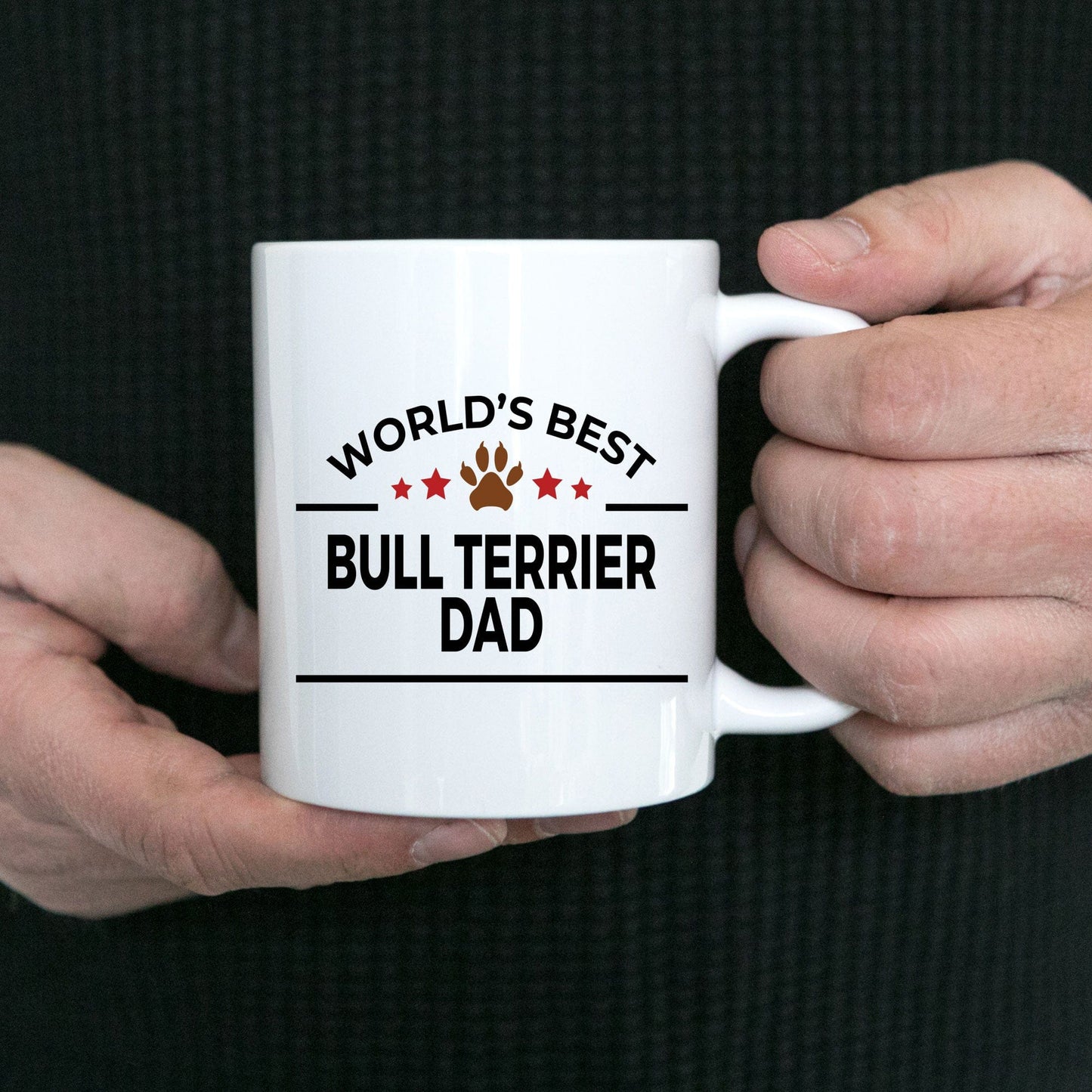 Bull Terrier Dog Lover Gift World's Best Dad Birthday Father's Day White Ceramic Coffee Mug