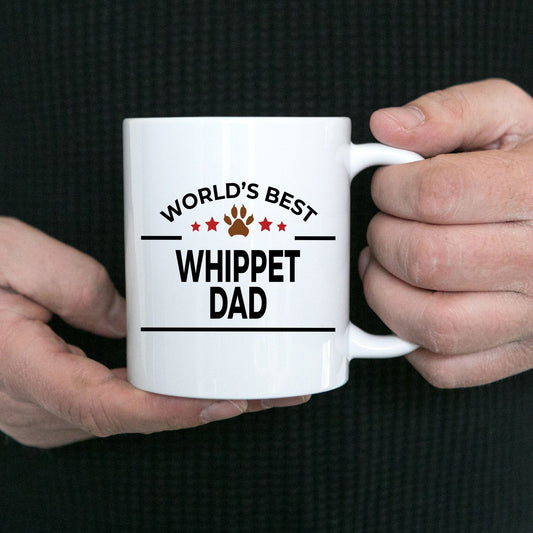 Whippet Dog Lover Gift World's Best Dad Birthday Father's Day White Ceramic Coffee Mug