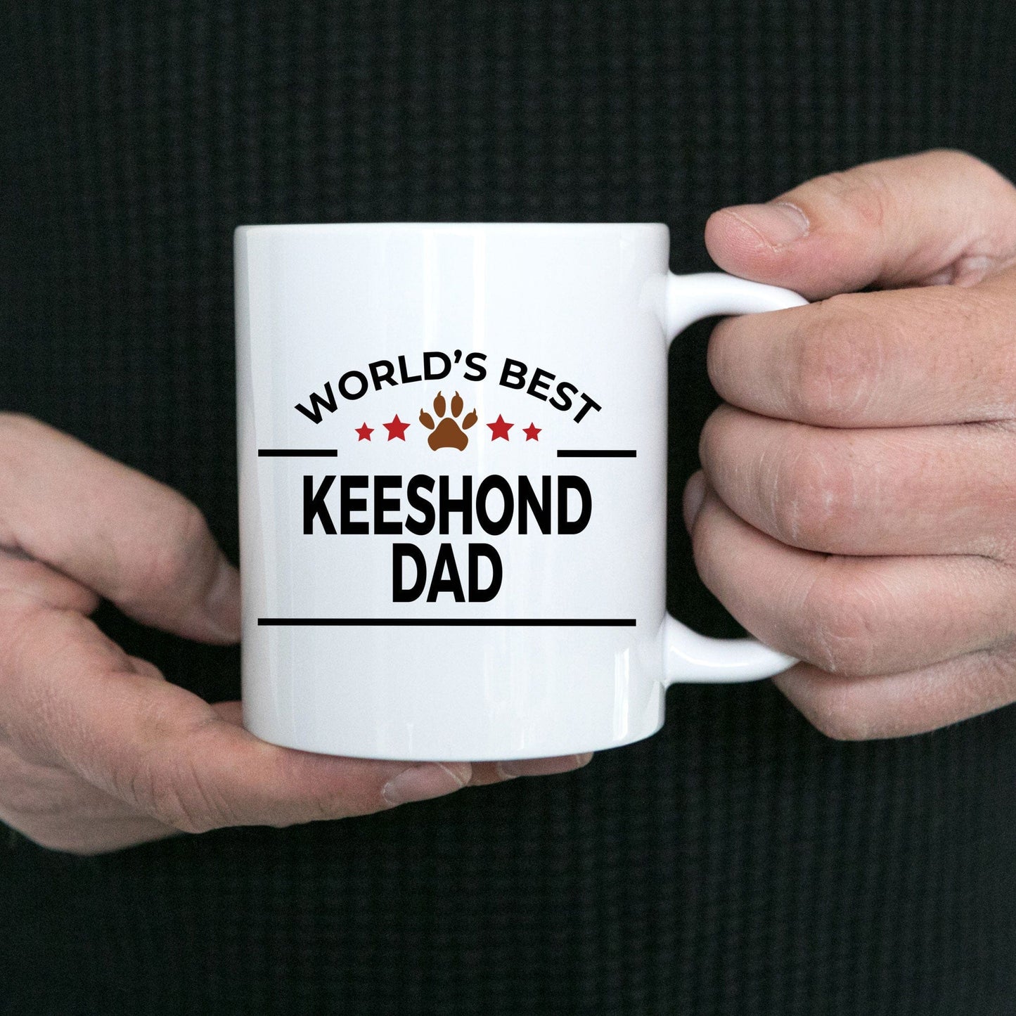 Keeshond Dog Lover Gift World's Best Dad Birthday Father's Day White Ceramic Coffee Mug