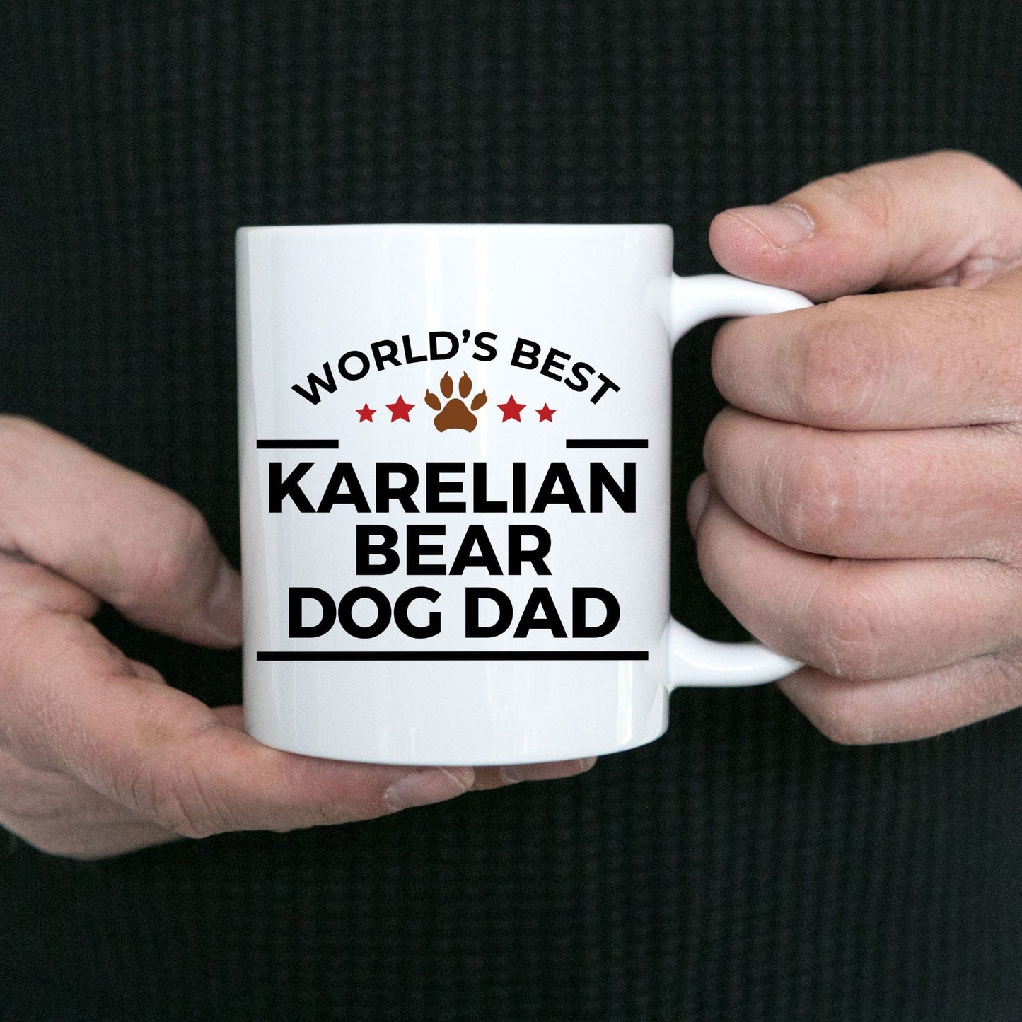 Karelian Bear Dog World's Best Dad Custom Ceramic Coffee Mug