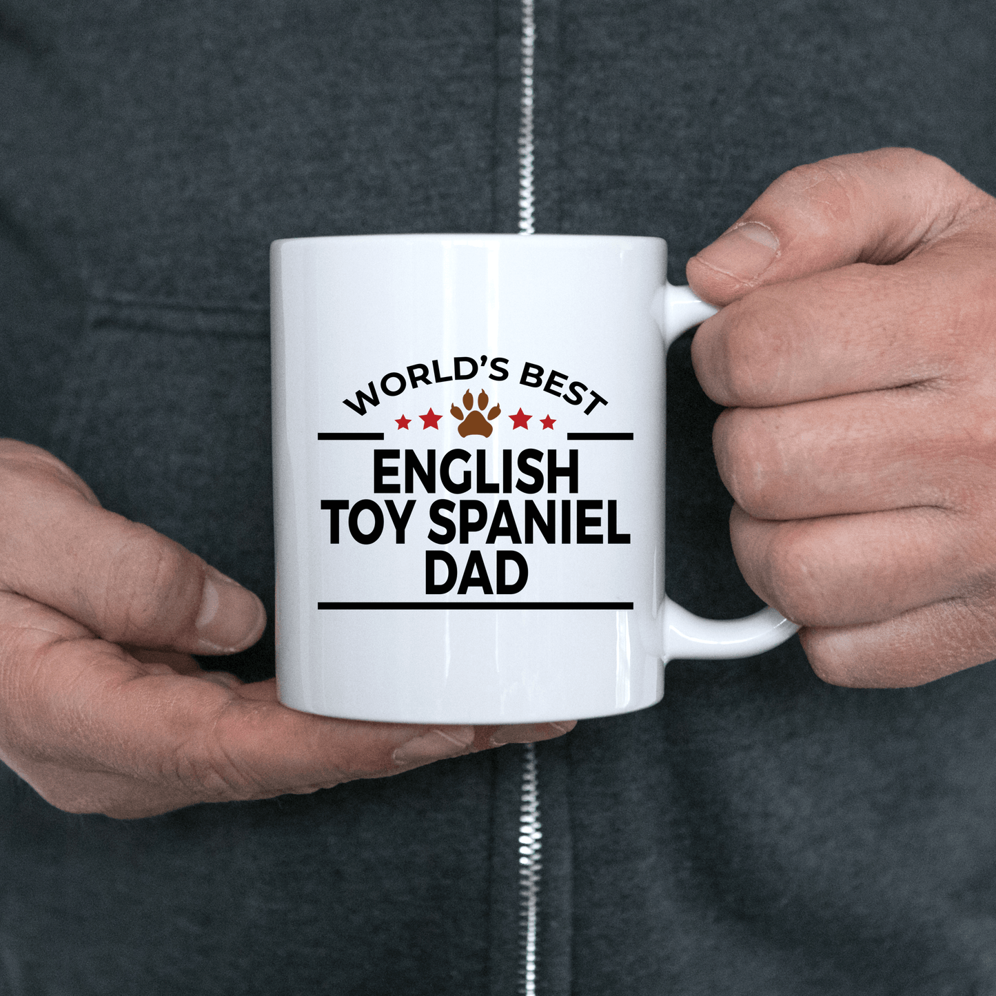 English Toy Spaniel Dog Lover Gift World's Best Dad Birthday Father's Day White Ceramic Coffee Mug