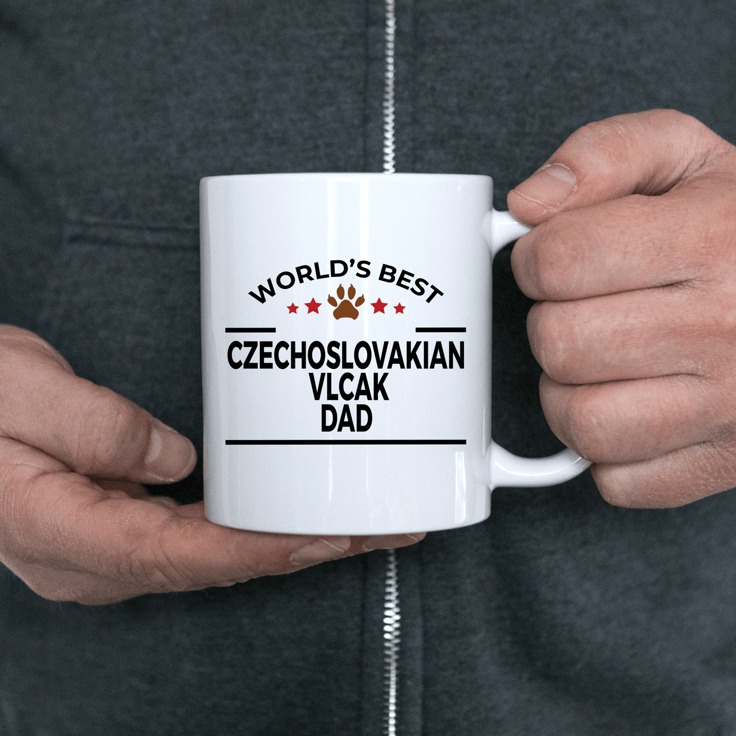 Czechoslovakian Vlcak Dog Lover Gift World's Best Dad Birthday Father's Day White Ceramic Coffee Mug