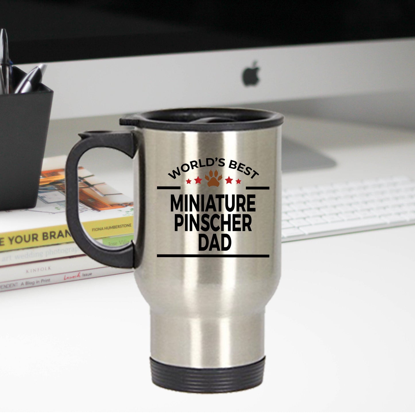Miniature Pinscher Dog Dad Travel Coffee Mug