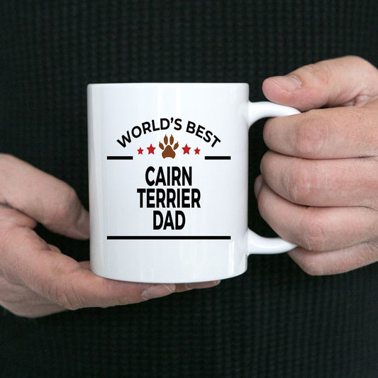 Cairn Terrier Dog Lover Gift World's Best Dad Birthday Father's Day White Ceramic Coffee Mug