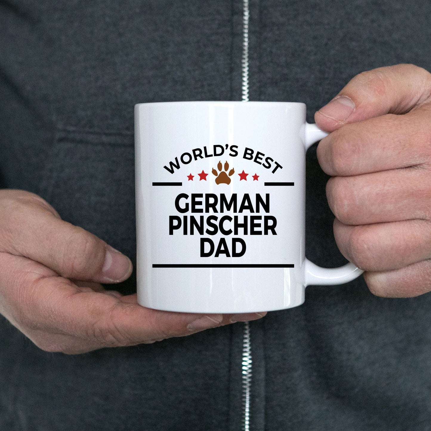 German Pinscher Dog Lover Gift World's Best Dad Birthday Father's Day White Ceramic Coffee Mug