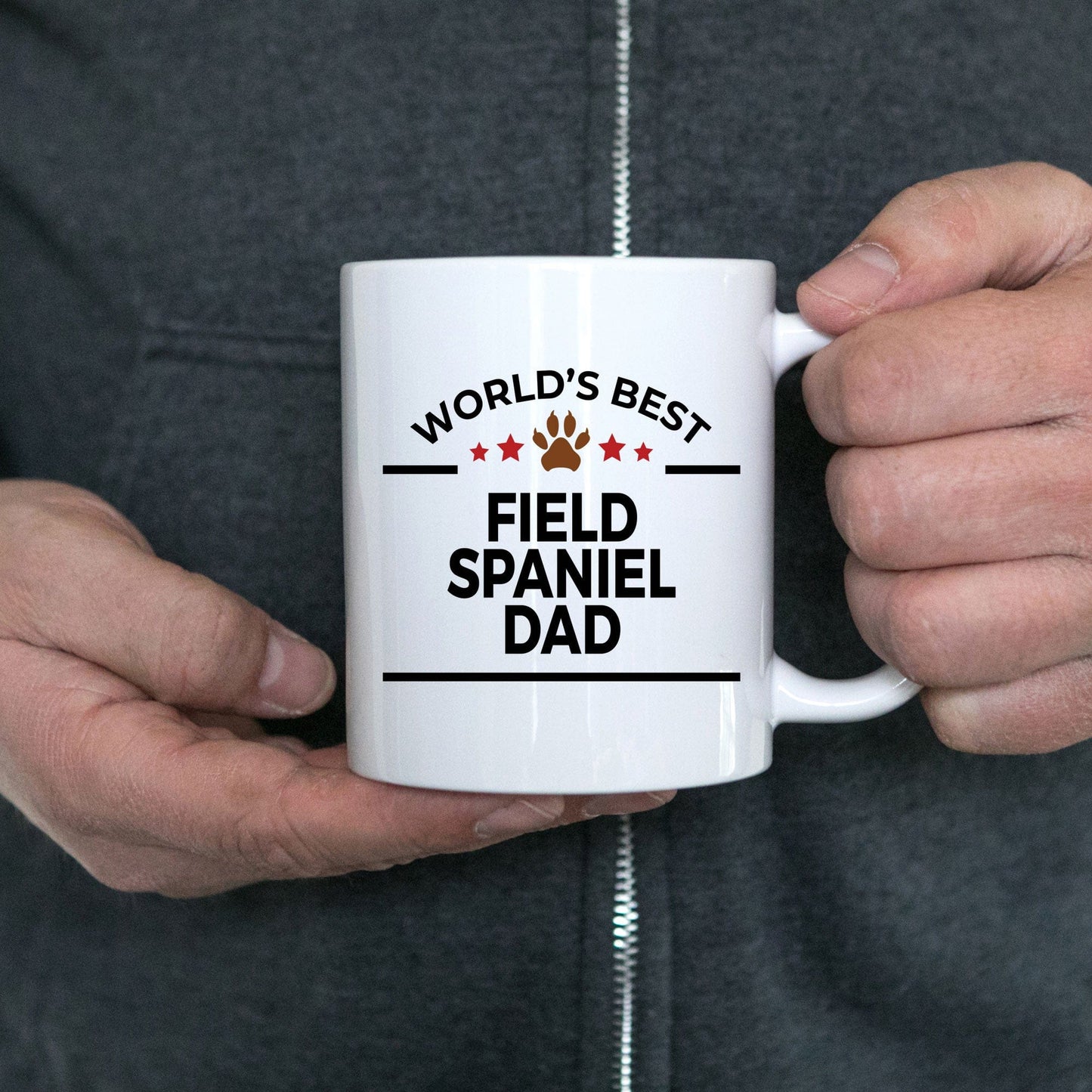 Field Spaniel Dog Lover Gift World's Best Dad Birthday Father's Day White Ceramic Coffee Mug