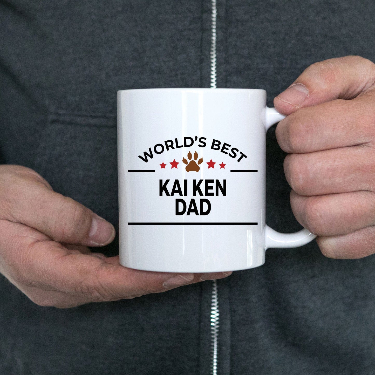 Kai Ken Dog Lover Gift World's Best Dad Birthday Father's Day White Ceramic Coffee Mug